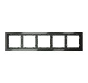 Рамка стеклянная VOLTUM S70 на 5 постов, (титан, стекло)