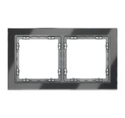 Рамка стеклянная VOLTUM S70 на 2 поста, (графит, стекло)