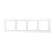 Рамка стеклянная VOLTUM S70 на 4 поста, (белый,матовый,стекло)