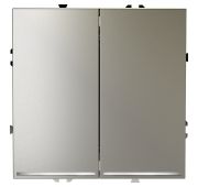 Выключатель встраиваемый VOLTUM S70 двухклавишный с подсветкой 10А, (шелк)