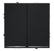 Проходной переключатель встраиваемый VOLTUM S70 двухклавишный с подсветкой 10А, (графит)