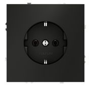 Розетка встраиваемая VOLTUM S70 с заземлением 16А, (черный матовый)