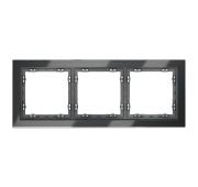 Рамка стеклянная VOLTUM S70 на 3 поста, (графит, стекло)