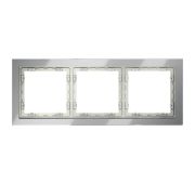 Рамка стеклянная VOLTUM S70 на 3 поста, (сталь, стекло)