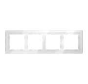 Рамка стеклянная VOLTUM S70 на 4 поста, (белый, стекло)
