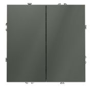 Выключатель встраиваемый VOLTUM S70 двухклавишный 10А, (титан)