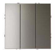 Выключатель встраиваемый VOLTUM S70 трехклавишный 10А, (шелк)