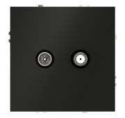 Розетка телевизионная встраиваемая VOLTUM S70 оконечная TV+SAT, (черный матовый)