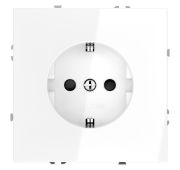 Розетка встраиваемая VOLTUM S70 с заземлением и защитными шторками, 16А, (белый глянцевый)