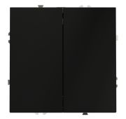 Проходной переключатель встраиваемый VOLTUM S70 двухклавишный 10А, (черный матовый)