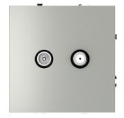 Розетка телевизионная встраиваемая VOLTUM S70 оконечная TV+SAT, (сталь)