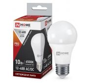 Лампа светодиодная низковольтная LED-MO-PRO 10Вт грушевидная матовая 6500К холод. бел. E27 900лм 12-48В IN HOME 4690612038056