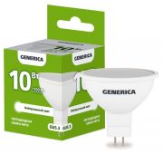 Лампа светодиодная MR16 10Вт софит 4000К GU5.3 230В GENERICA LL-MR16-10-230-40-GU5-G