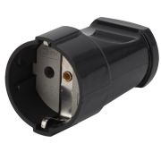 Розетка кабельная с заземл. прямая 16А черн. Rx2-B ЭРА Б0039683