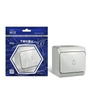 Кнопка звонка ОП Nix 10А IP54 250В сер. TOKOV ELECTRIC TKE-NX-DB-C06-IP54