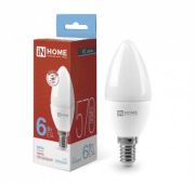 Лампа светодиодная LED-СВЕЧА-VC 6Вт свеча 6500К холод. бел. E14 570лм 230В IN HOME 4690612030333