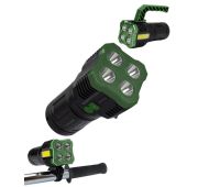 Фонарь-прожектор аккумуляторный ручной 4Вт SMD LED+3Вт COB LED Li-ion 18650 1200мА.ч корпус ABS-пластик индикатор уровня заряда USB-шнур съемные ручка и регул. противоскол. резин. держатель-крепл. для велосипеда КОСМОС KOC902Lit
