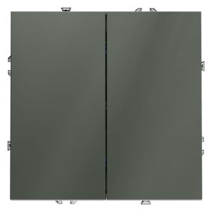 Выключатель встраиваемый VOLTUM S70 двухклавишный 10А, (титан)