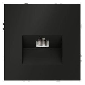 Розетка компьютерная встраиваемая VOLTUM S70 RJ45 кат.6, (черный матовый)