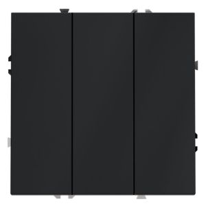 Выключатель встраиваемый VOLTUM S70 трехклавишный 10А, (графит)