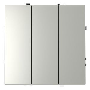 Выключатель встраиваемый VOLTUM S70 трехклавишный 10А, (сталь)