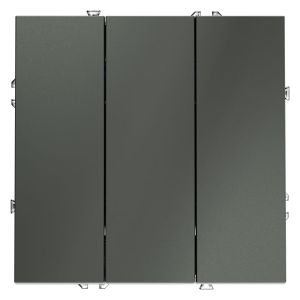 Выключатель встраиваемый VOLTUM S70 трехклавишный 10А, (титан)