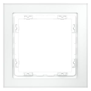 Рамка стеклянная VOLTUM S70 на 1 пост, (белый,матовый,стекло)