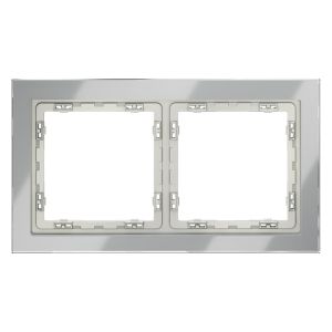 Рамка стеклянная VOLTUM S70 на 2 поста, (сталь, стекло)