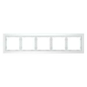 Рамка стеклянная VOLTUM S70 на 5 постов, (белый,матовый,стекло)