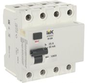 Выключатель дифференциального тока (УЗО) 4п 25А 30мА тип A ВДТ R10N ARMAT IEK AR-R10N-4-025A030