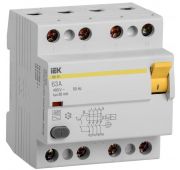 Выключатель дифференциального тока (УЗО) 4п 63А 30мА тип AC ВД1-63 IEK MDV10-4-063-030