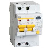 Выключатель автоматический дифференциального тока 2п C 10А 30мА тип AC 4.5кА АД-12 IEK MAD10-2-010-C-030